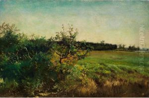 Wiesenlandschaft Mit Niedrigen Strauchern by Ludwig Correggio