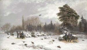The Regent Of Bavaria And His Entourage Shooting Pheasants
