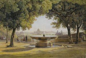 View Of Rome From The Fountain Of The Villa Medici by Salomon Corrodi