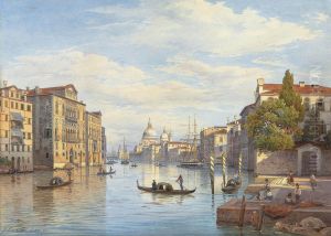 The Grand Canal And The Basilica Of Santa Maria Della Salute, Venice by Salomon Corrodi