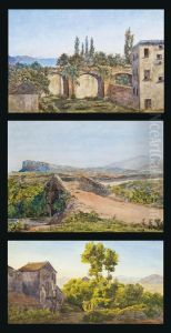 A Village On The Italian Coast by Salomon Corrodi