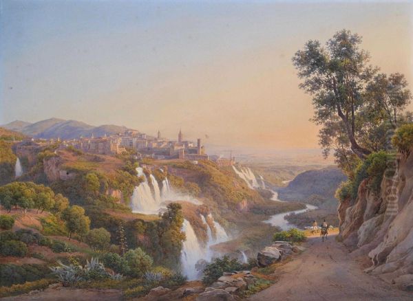 Veduta Di Tivoli Con Le Cascatelle E La Villa Di Mecenate - view 1