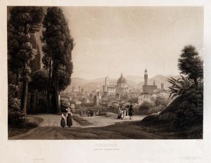 Firenze Veduta Dal Giardinoboboli by Salomon Corrodi