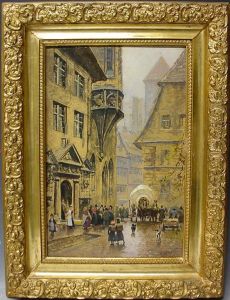 Blick In Eine Belebte Altstadt
