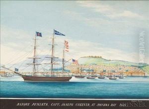 Barque Juniata, Capt., Joseph Cheever, At Smyrna Bay1852 by Raffael Corsini