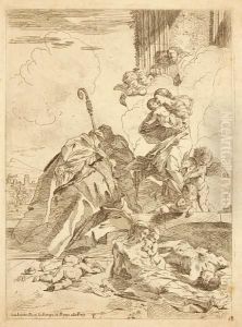 Jerome With Crucifix by Cornelis Cort
