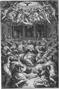 Das Pfingstwunder by Cornelis Cort