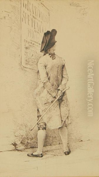 A Gentleman Viewing A Broadside - view 1