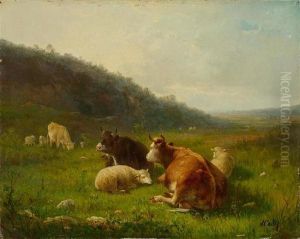 Landscape With Sheep. Landscape With Cows by Andre Cortes