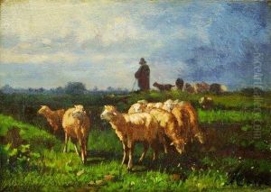 Berger Et Son Troupeau by Antonio Cordero Cortes