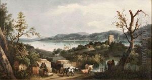 Troupeau Dans Un Paysage Lacustre