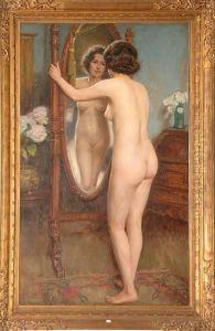 Femme Nue Devant Son Miroir by Leon Corthals