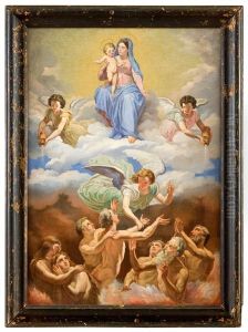 La Vergine Con Bambino Appaiono Alle Anime Del Purgatorio by Domenico Corvi