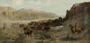 For The Roundup (?) by Charles Abel Corwin