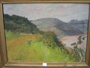 Paysage Vallone En Bord De Mer, La Corse ? by Adolphe Cossard