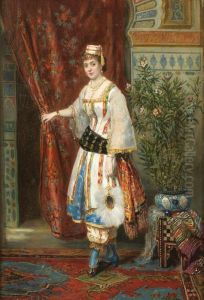 Jeune Femme En Costume Oriental by Herman Maurice Cossmann