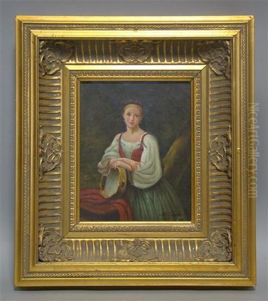 Woman With A Tambourine - view 1
