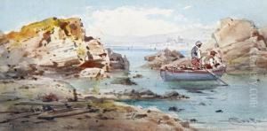 Barque De Pecheurs Dans La Baie De Nice by Emmanuel Costa