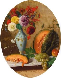 Natura Morta Con Fiori E Frutta by Oreste Costa