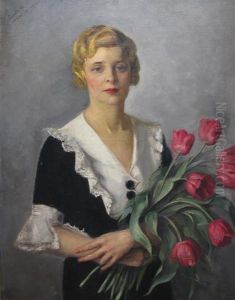 Portrait Of Marcia Holding Tulips