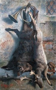 A Larder Still Life With A Wild Boar And A Stag by Pietro Costa