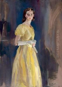 Depart Pour Le Bal, Portrait De Mademoiselle Bardy by Virgilio Costantini