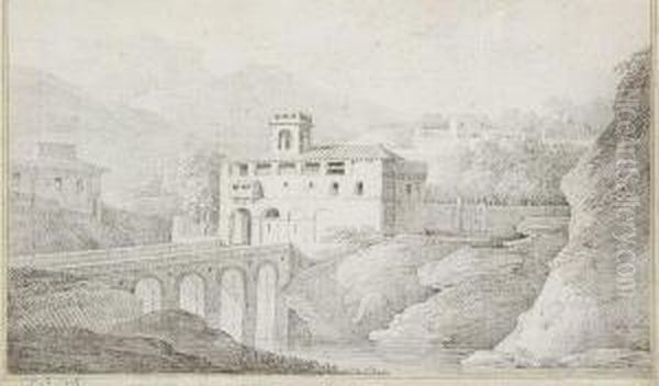 Vue D'un Pont Et D'un Village Du Sud De La France - view 1