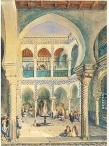 " Reception Au Palais De Djenina, Alger ". by Pascal Coste