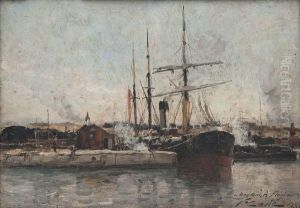 Vue D'un Port by Victor Coste
