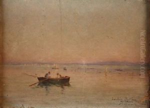 Pecheurs Dans Une Barque by Victor Coste