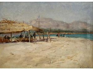 Bord De Mer A Antibes. by Victor Coste