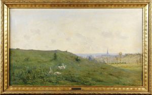 Landskap Medkyrka Och Gass by Georges Costeau