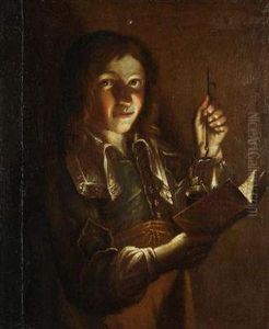 Over A Book by Hendrick Coster