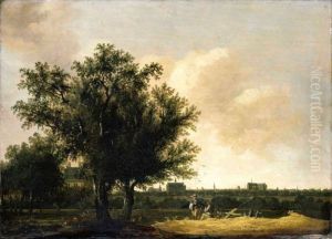 A View Of Leiden, With Figures Resting In The Foreground