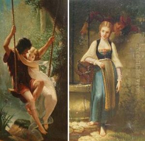 Springtime
And
Lovers Beside A Well by Pierre-Auguste Cot
