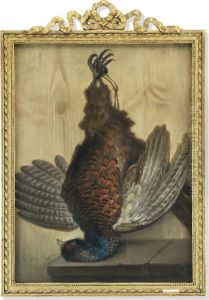 Hanging Game Birds, Including A Cock Pheasant, A Jay And Two Pheasants by Samuel Cotes