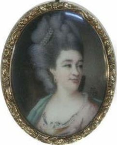 Miniature Of A Lady With Elaborate Coiffeur Initialled And Dated 1779 2 X 1.5in by Samuel Cotes