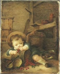 Jeune Garcon Mangeant Des Cerises Jeune Garcon Mangeant Des Cerises