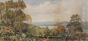 Extensive Landscape With Figure On A Wooded Pathway by John Joseph Cotman