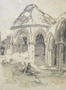 North Creake Abbey With Figures