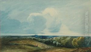 Landscape With Shepherd And Flock by Miles Edmund Cotman