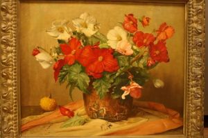 Stilleven Met Begonia En Pompoen