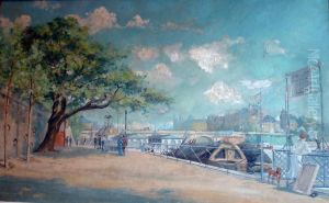 Quai Du Louvre by Gustave-Emile Couder