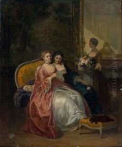 La Lecture De La Lettre 
 Toile by L. Charles Auguste Couder