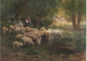 Berger Et Son Troupeau by Martin Coulaud