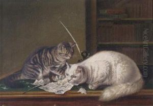 Naughty Cats Eating A Five Pound Note