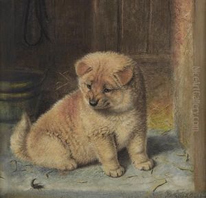A Strange Visitor, A Chow Chow Puppy by Horatio Henry Couldery