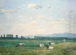 Ruines D'aqueducs Dans La Campagne Romaine by Paul Frederic Leo Coulon
