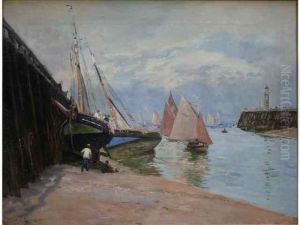 Trouville, L'entree Du Port by Maurice Francois A. Courant
