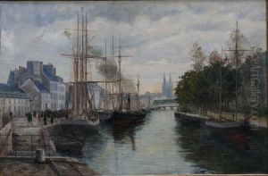 Bateaux Au Port by Maurice Francois A. Courant